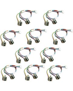 Abovehill 10 pair 8mm Micro Stepper Motor 2-Phase 4-Wire DC 5-6V with Connection line +gear