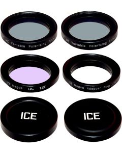 ICE Magco 1.25" Magnetic Telescope MC Filter Set Variable Polarizer, LiPo Didymium Light Pollution & Stack Caps Optical Glass